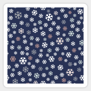 Winter pattern from snowflakes on blue Sticker